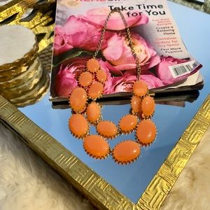 Layered Coral & Gold Necklace